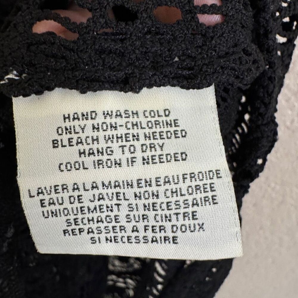 Denim & Supply Ralph Lauren Black Lace Button Down Shirt size Large - Picture 6 of 10